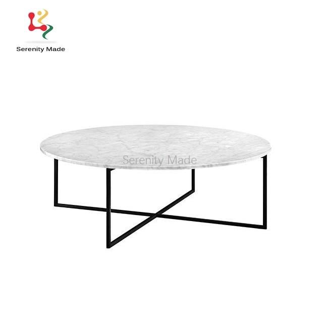 Natural Marble Coffee Dining Table with Gold Brass Legs