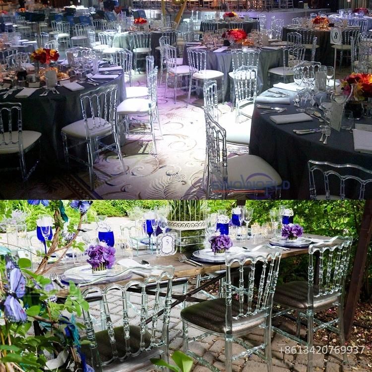 Hotel Restaurant Furniture Dining Wedding Banquet Party Clear Acrylic Resin Chiavari Chair