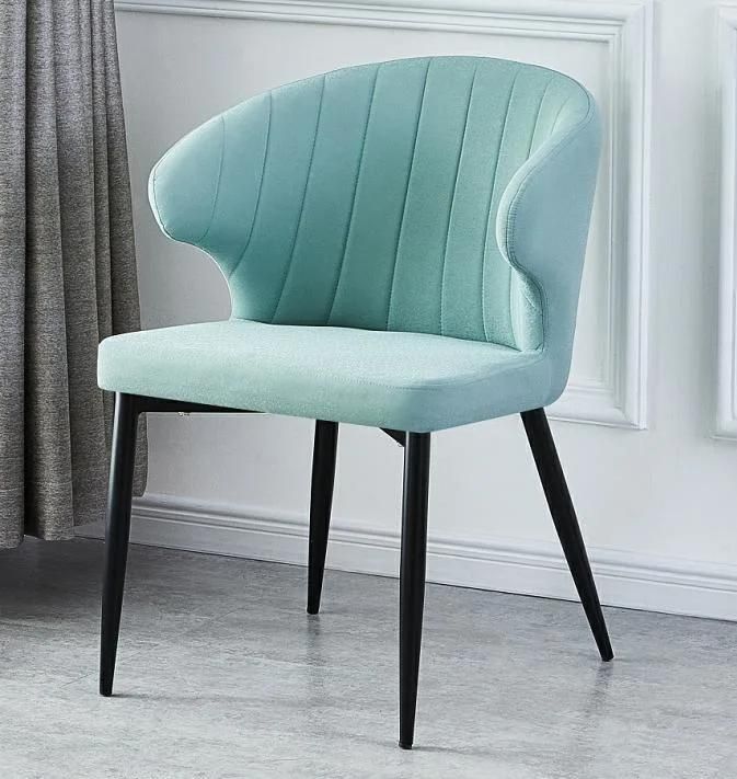 modern Nordic Grey Velvet Dining Chair