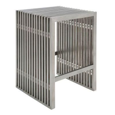 Italy Modern Design Metalic Metal Chrome Amichi Amici Steel Stool Bench