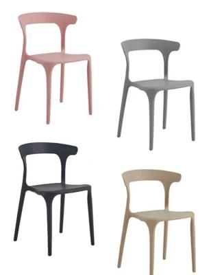 Modern Outdoor Armless Stackable PP Restaurant Cafe Dining Plastic Chairs