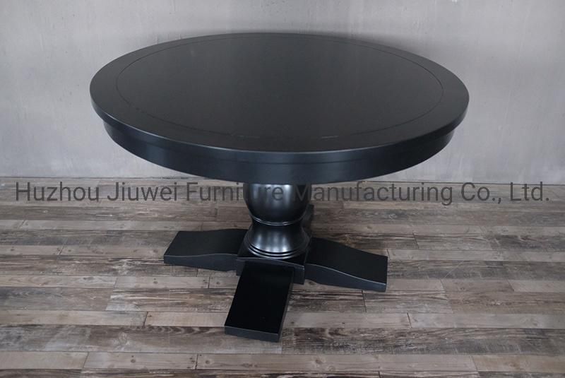 Popular Hotel Furniture Hamptons Style Modern French Provincial Home Dining Room Round Black Wooden Tables