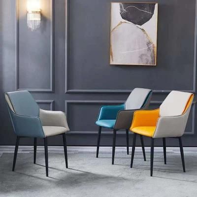 Comfortable Side Chair Industrial PU Leather Upholstered MID-Century Style Dining Chair