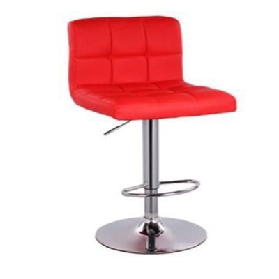Wholesale Luxury Nordic Minimalist Top Noble Red Leather Backrest Metal Highfoot Cafe Company Bar Chair