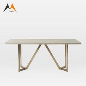 Cheap Wholesale Luxury Square Metal Restaurant White Dining Table