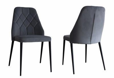 Modern Diamond Sewing Dining Chair Metal Legs Chair for Livingroom Furniture