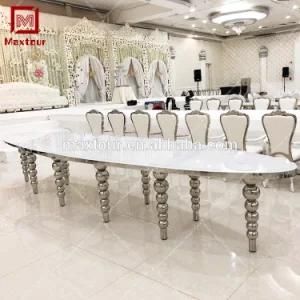 Most Popular Oval White Glass Top Wedding Event Table for Party