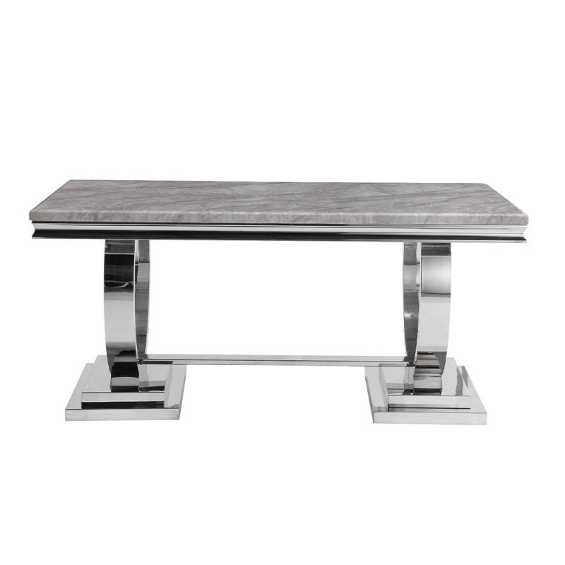 OEM/ODM Modern Design House Furniture Stainless Steel Marble Top Dining Table