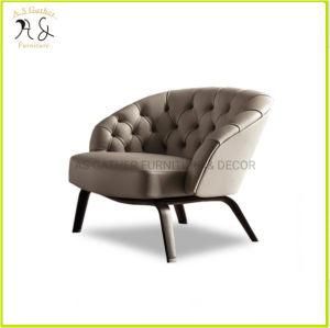 Luxury Modern Tufted Leather Armchair Lounge Single Sofa Chair