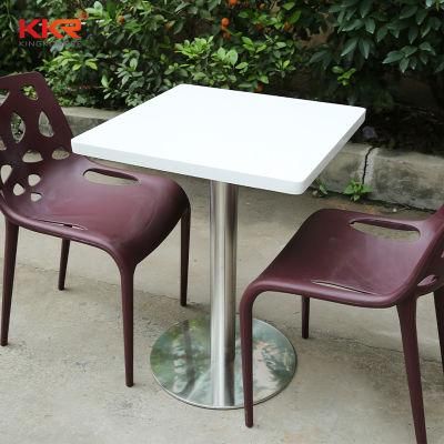 Restaurant Furniture Customized Sizes Corian Stone Top Fast Food Dining Table