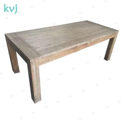 Kvj-7202 Reclaimed Elm Wood Antique Rectangle Rustic American Dining Table