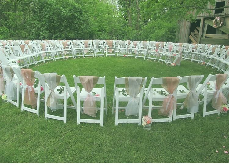 Pure White Solid Wood/ Resin Folding Chair for Outdoor Wedding