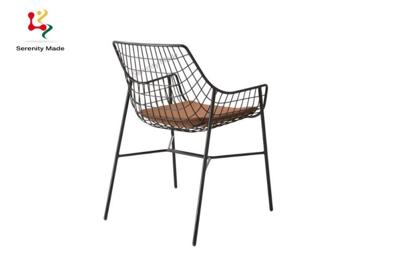 Modern Furniture Gold Metal Wire Dining Chair for Outdoor Banquet