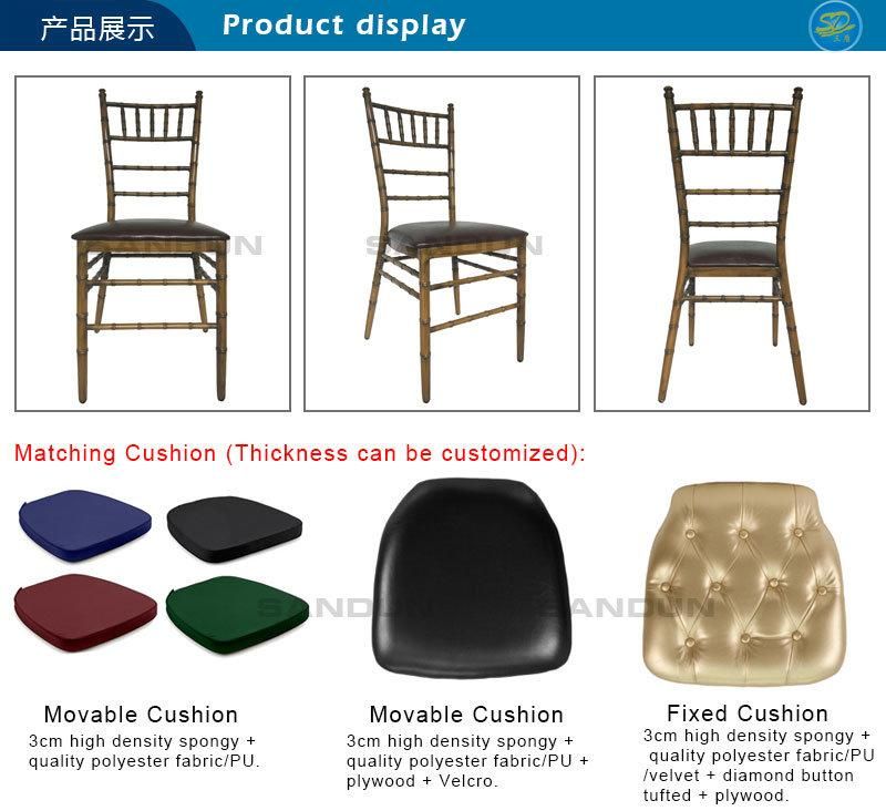Customized Wood Grain Design Chiavari Tiffany Dining Chair with Cushion