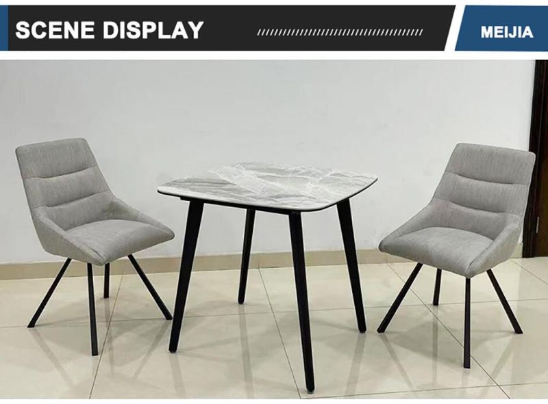 fashion Designed Powder Coating Ceramic Dining Table Top Nordic Luxury Set