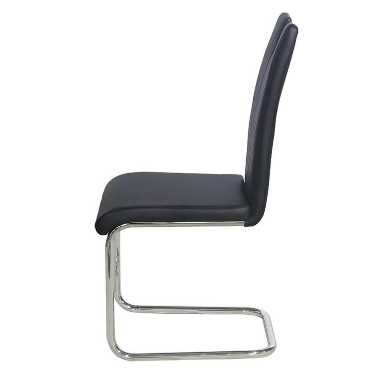 Factory Manufacturer Wholesale Cheap Price High Quality Dining Room Furniture Bow Shape Legs PU Leather Dining Chair