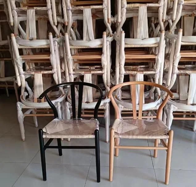 Home Furniture Solid Wood Varnish Sprayed Rope Dining Chair