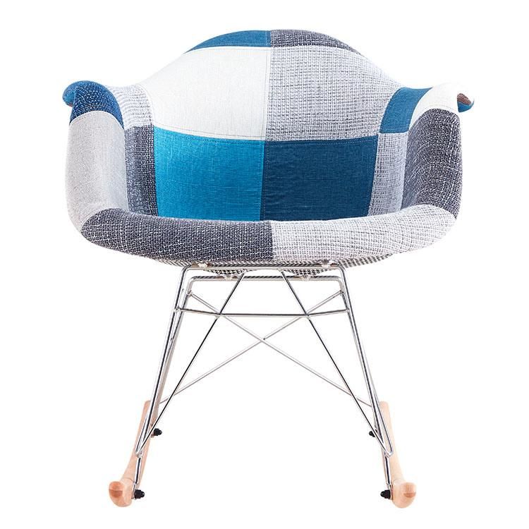 Modern Design Luxury Beach Colored Fabric Chair with Metal Legs Dining Chair