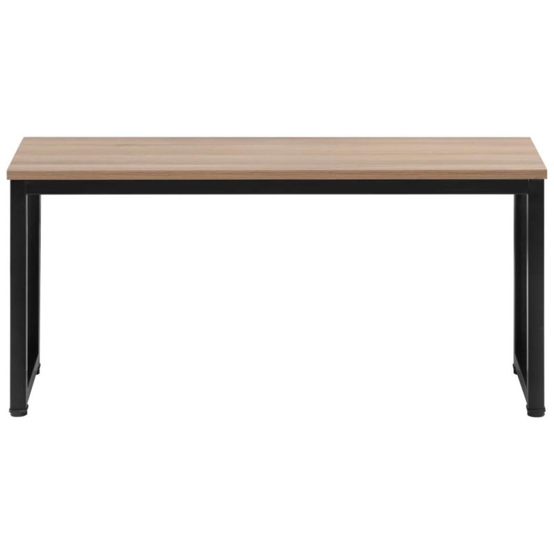 Rustic Style Wooden Top Metal Base Restaurant Rectangular Dining Table