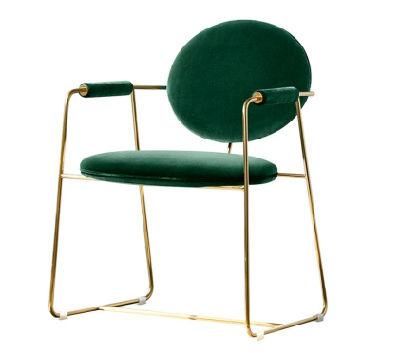 Velvet Leisure Chaises Chair Dining Chairs with Armrest for Kitchen