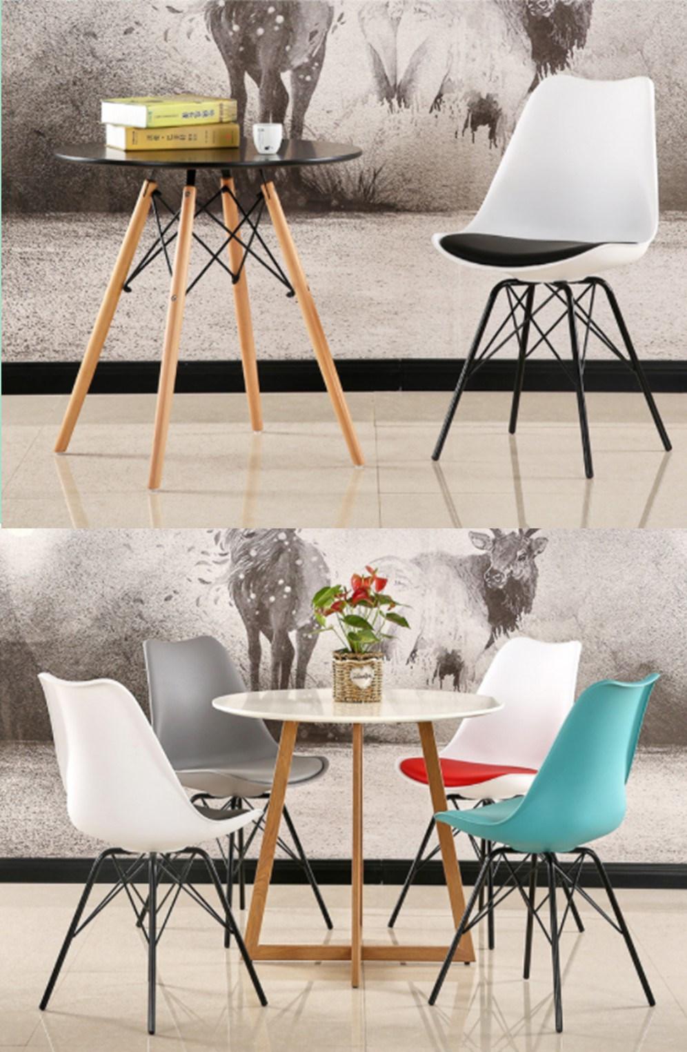 Nordic Style Simple Office Leisure Negotiation Chair PP Plastic Backrest Creative Personality Dining Table and Chair