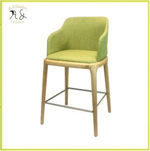 Design Wooden Fabric Upholstery Bar Chair Modern High Bar Stool