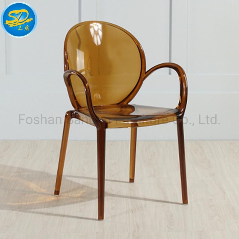 Modern Leisure Style Crystal Wedding Event Clear PC Resin Chair for Outdoor Use