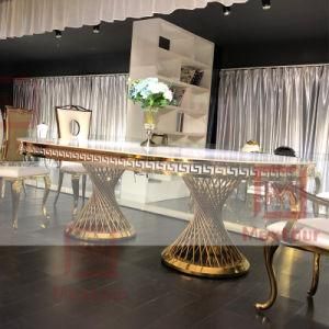 Golden Silver Stainless Steel Acrylic Decoration Acrylic Top Wedding Table