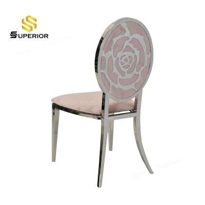 Popular Party Rental Pink Velvet Rose Back Wedding Chairs