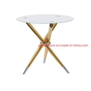 Round Glass Top Metal Frame Table