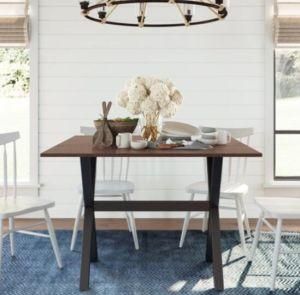 Dining Table Extension-Type Metal Legs Square