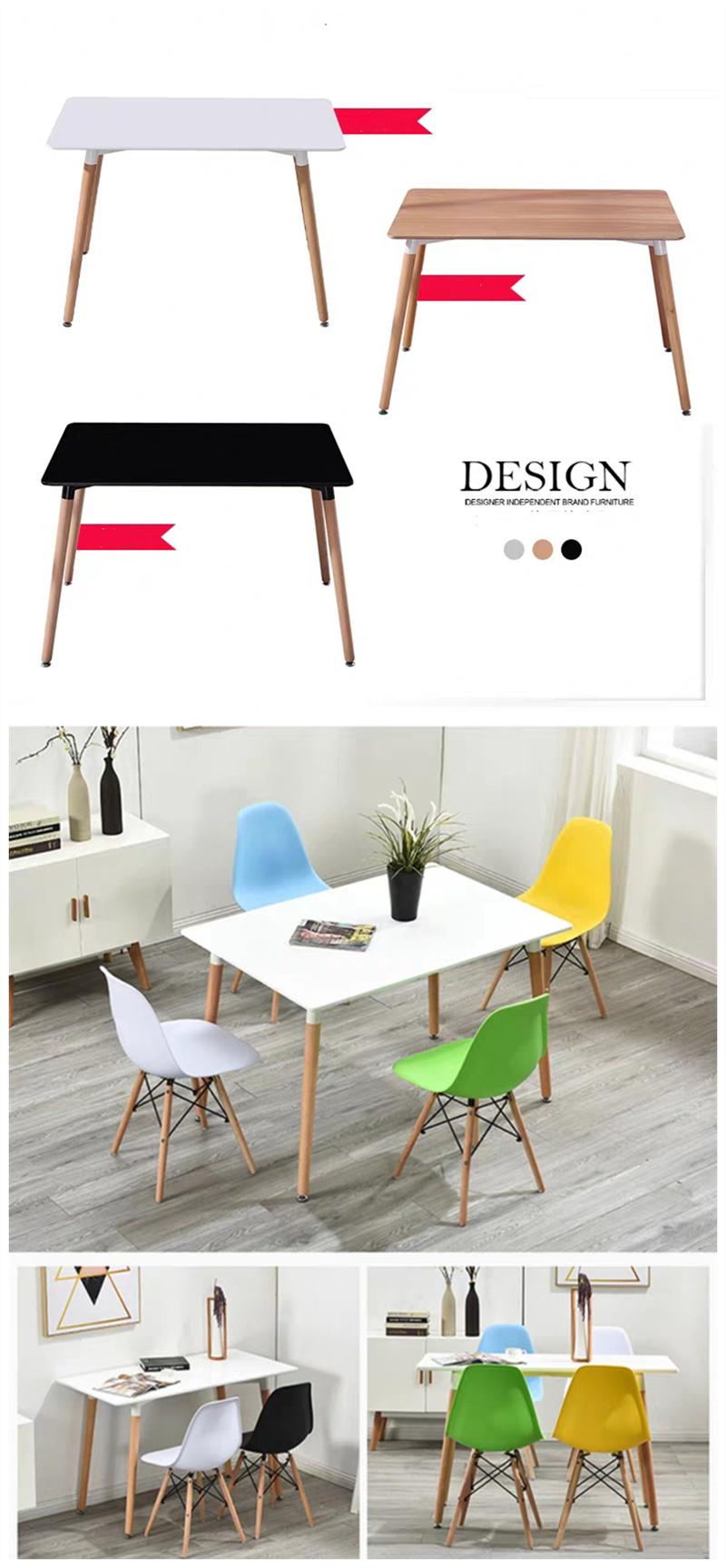 Wholesale Market Simple Modern Design Wooden Home Dining Living Room Furniture Set Plastic Swing Chair Dining Table