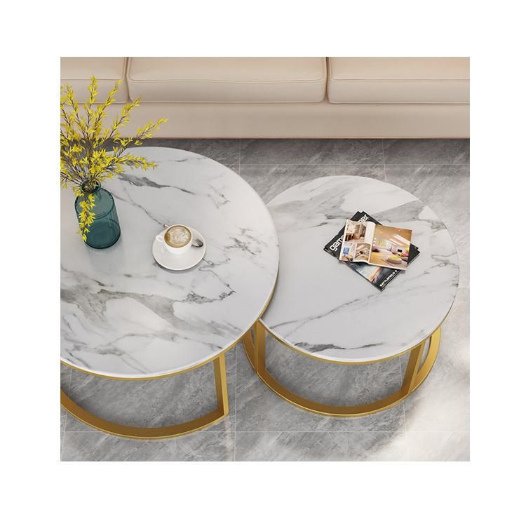 Circular Gold Coffee Table Simple Creative Designer Home Hotel Nordic Marble Dining Table