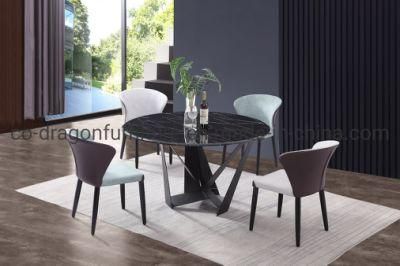 6 Seats Modern Furniture Dining Table Sets with Marble Top