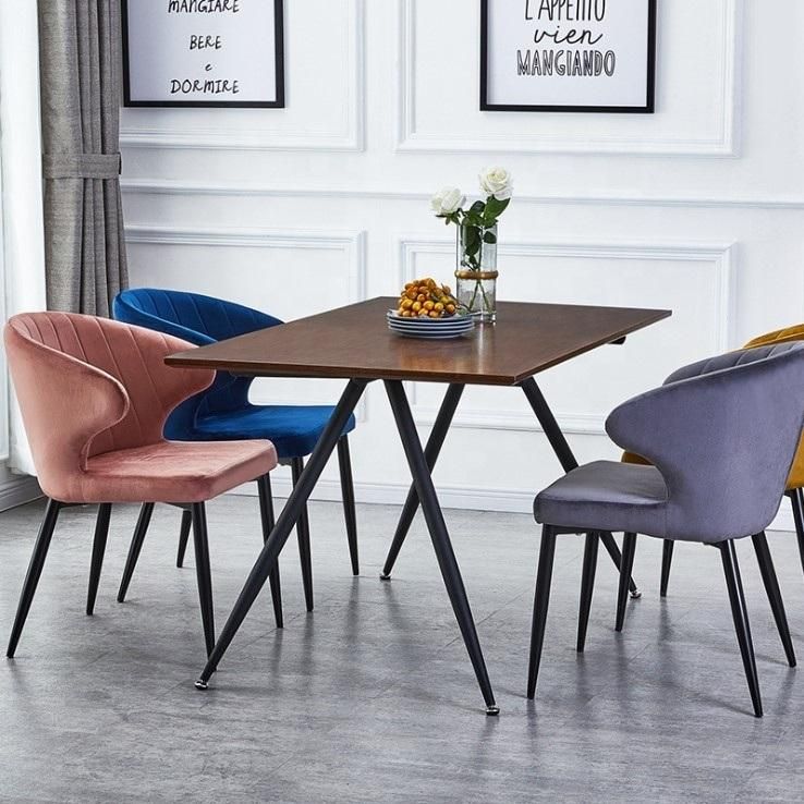 Elegant Modern New Design Grey Velvet Upholstered Dining Chairs