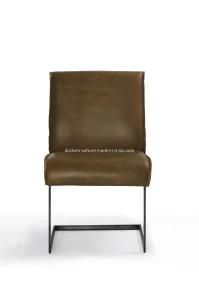 Industrial Furniture Modern Loft Style Metal Vintage Cow Leather Room Furniture Dining Chair