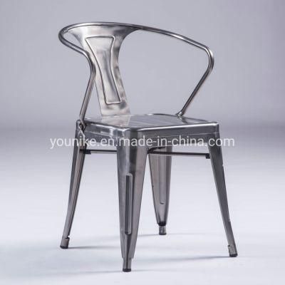 Industrial Armchair Tolix Metal Dining Chair Clear Color