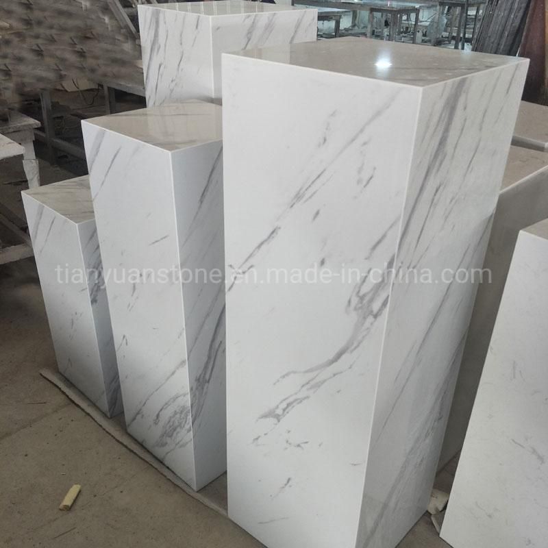 Flower Pot Marble Pedestals Stand Display