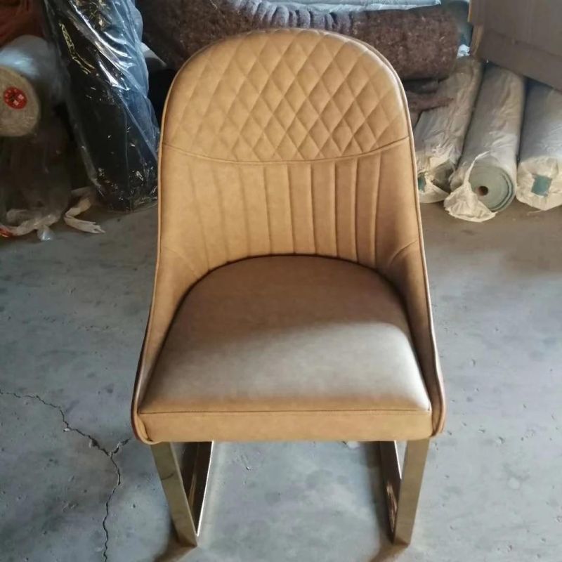Italian Light Luxury PU Leather Dining Chair