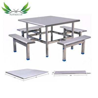 School Dining Room Stainless Steel Dining Table and Chair Set