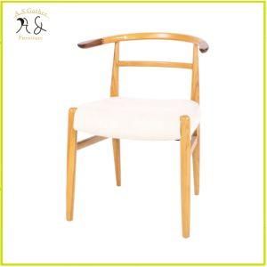 Modern Living Room Furniture Bentwood Dining Chair with White Seat Pad