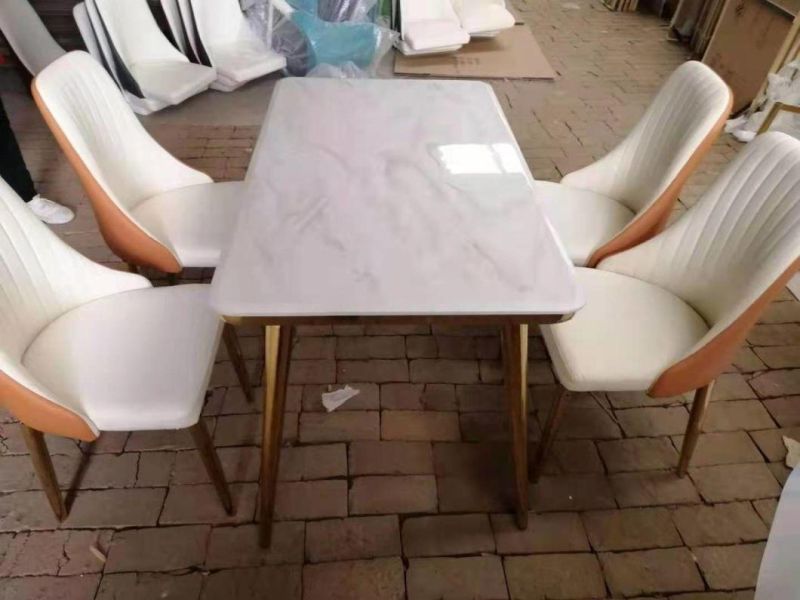New Designed Marble Top Dining Table Set Luxury with Low Price