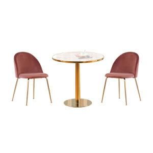 Modern Dining Room Furniture Golden Marble Dining Table Legs and Chairs Dining Set