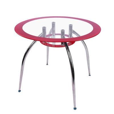 Wholesale Dining Room Furniture Tempered Glass Coffee Table Set with High Back Customized Color PVC Chair