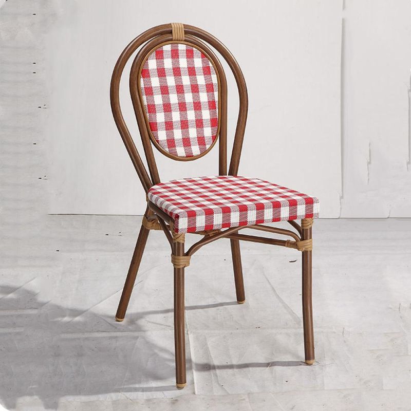 Red Textylene Fabric Restraunt Dining Room Side Chair