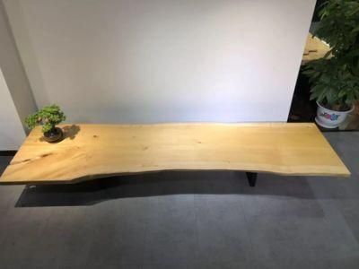 Custom Size Japanese Ginkgo Wood Dining Table Top with Live Edge for Furniture