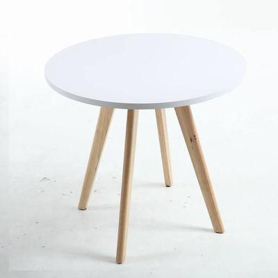 Latest Cheapest White Table Coffee Classic Round Four Legs Wood Dining Table and Chairs Round Dining Table Set for 2 Seat