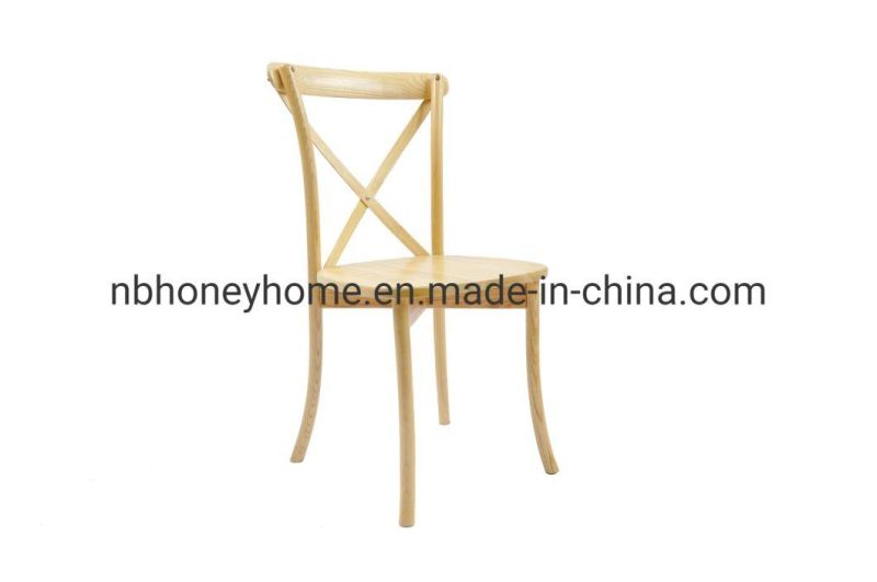 Kd Available Cross Back Wood Back Metal Back Rattan Seat Dining Chair