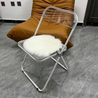 Transparent Clear Crystal Acrylic Foldable Metal Dining Chairs