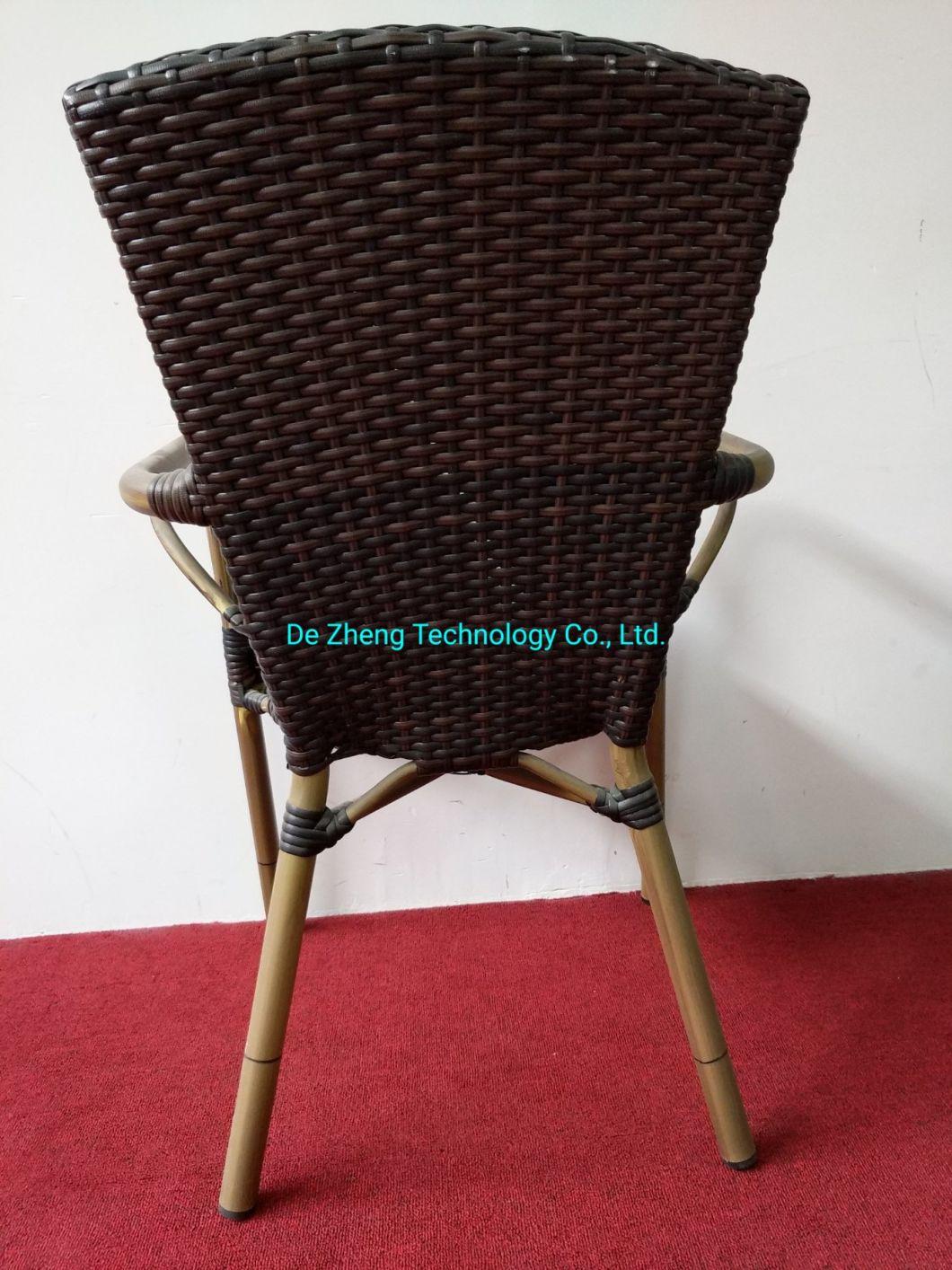 Patio Furniture Garden Wicker Rattan Modern Plastic Wicker Stacking Dining Arm Chair